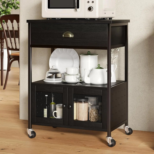 MOYU Coffee Cart Station With Rolling Storage Drawer
