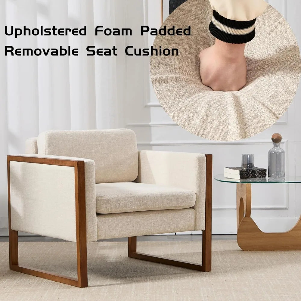 DAFIFY French Country Linen Accent Club Armchair Set
