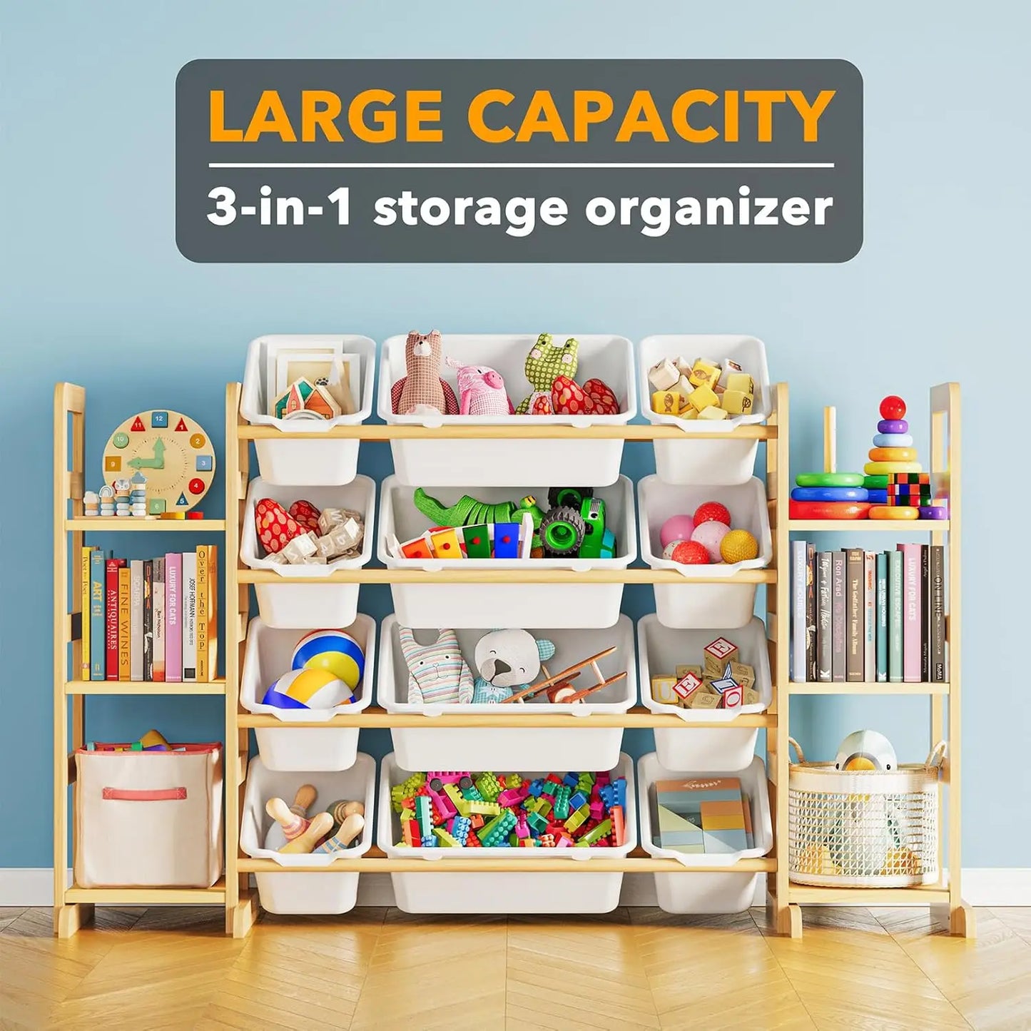 DAFIFY Toy Storage Organizer With Six Shelves And Bins
