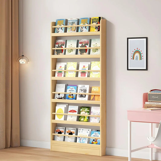 High-Concerned Behind Door Bookshelf 6-Tier Wall Organizer