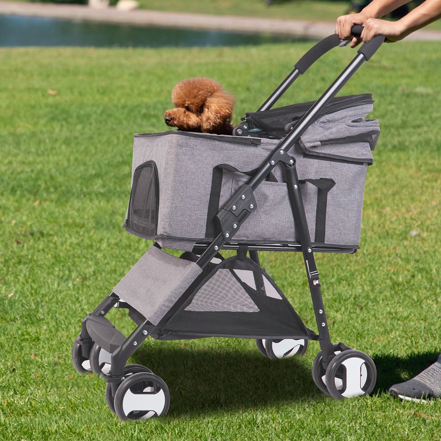 Bingopaw Large Pet Stroller Pram Dog Carrier Trailer Cart
