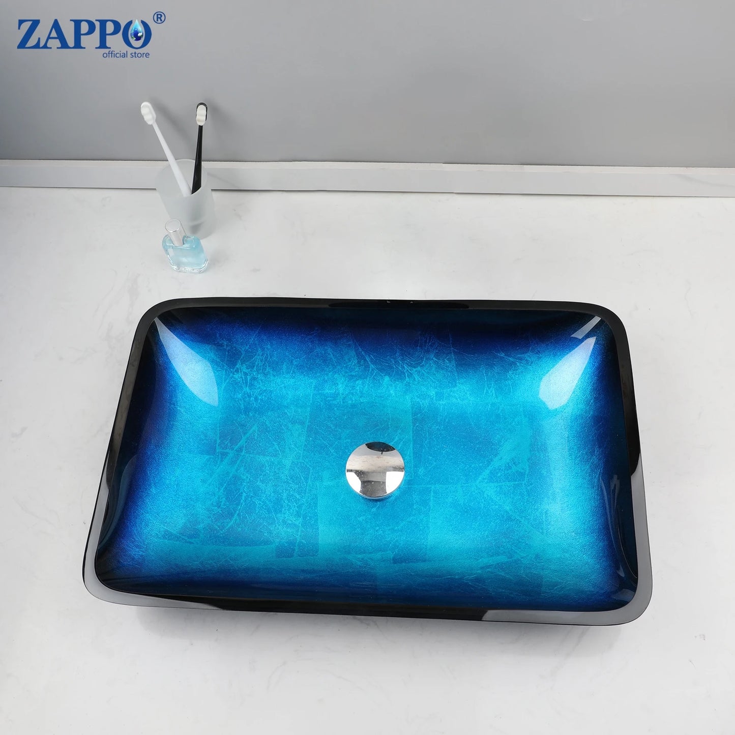 Torayvino Tempered Glass Vessel Sink With Waterfall Faucet