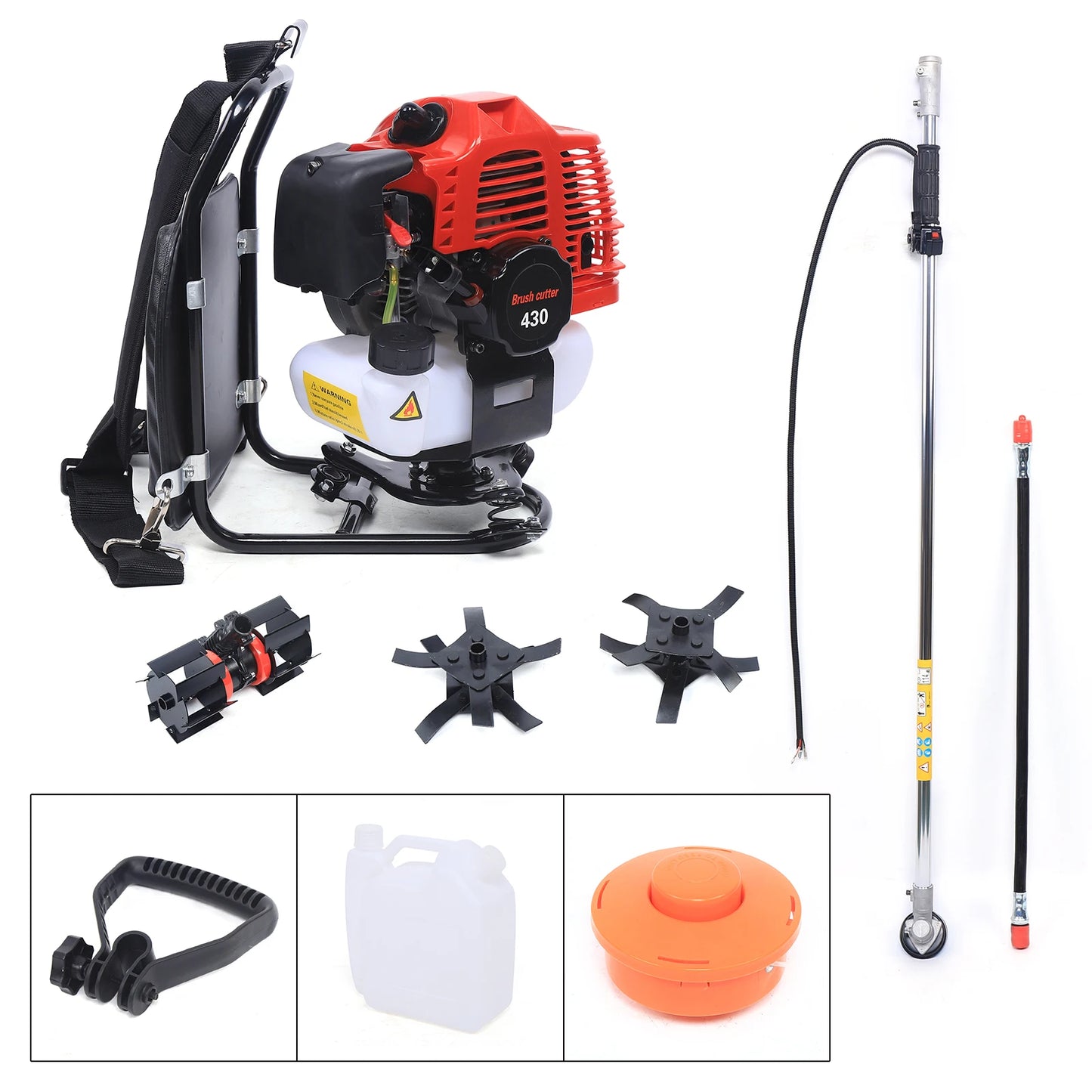 43CC 2 Stroke Backpack Tiller Cultivator Efficient Lawn Mower Grass Trimmer