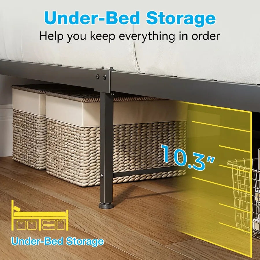 Casacomoda Platform Bed Frame With Storage Headboard Charging Station