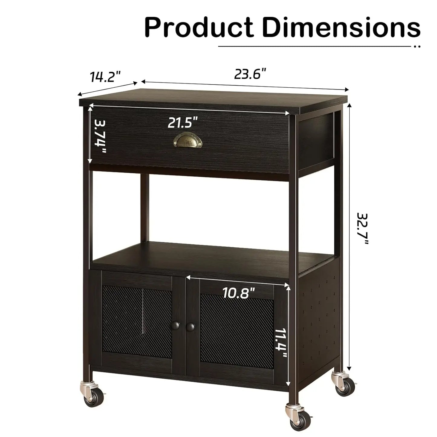 MOYU Coffee Cart Station With Rolling Storage Drawer