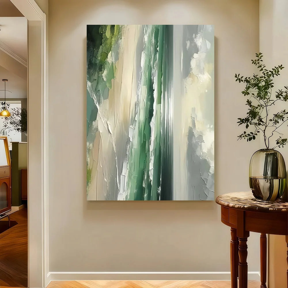 Framed Abstract Coastal Landscape Canvas Wall Art Living Room