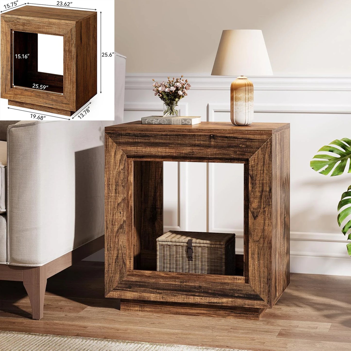 LITTLE TREE Round Wood CShaped End Table Living Room