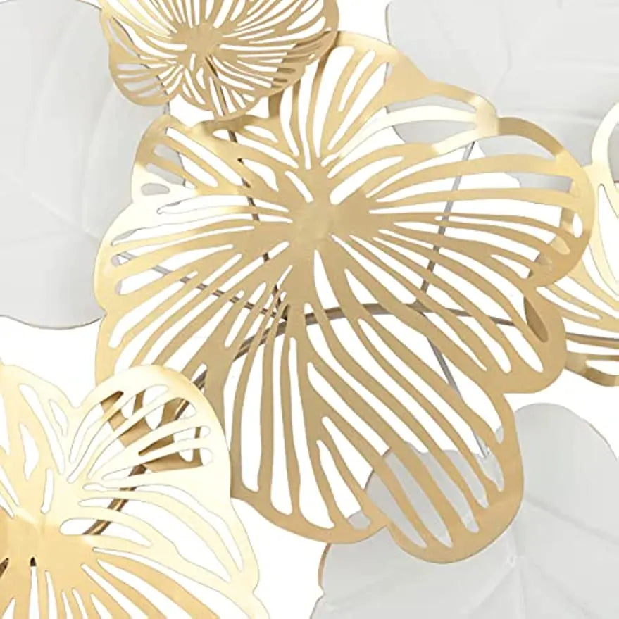Hign-concerned Chemical 3D Gold Flower Leaves Wall Decor
