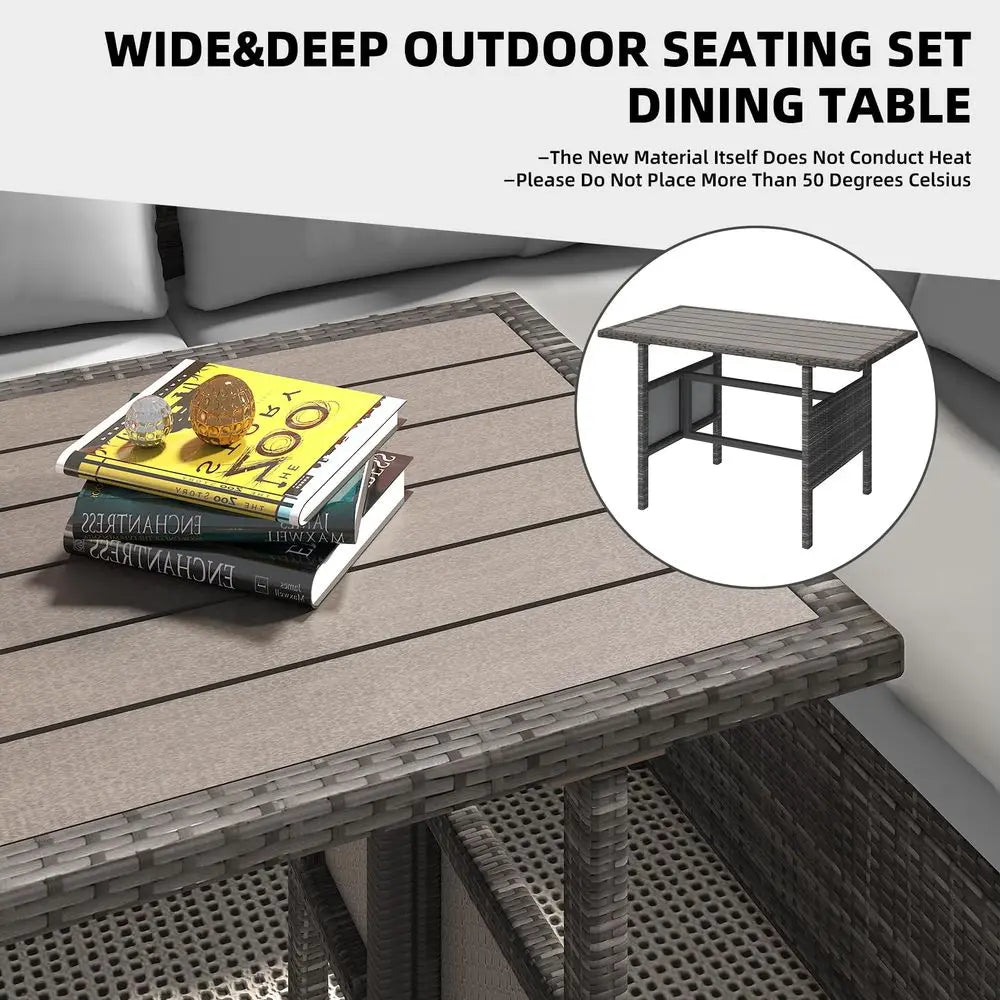 Outdoor All Weather Patio Furniture Set With Waterproof Cover