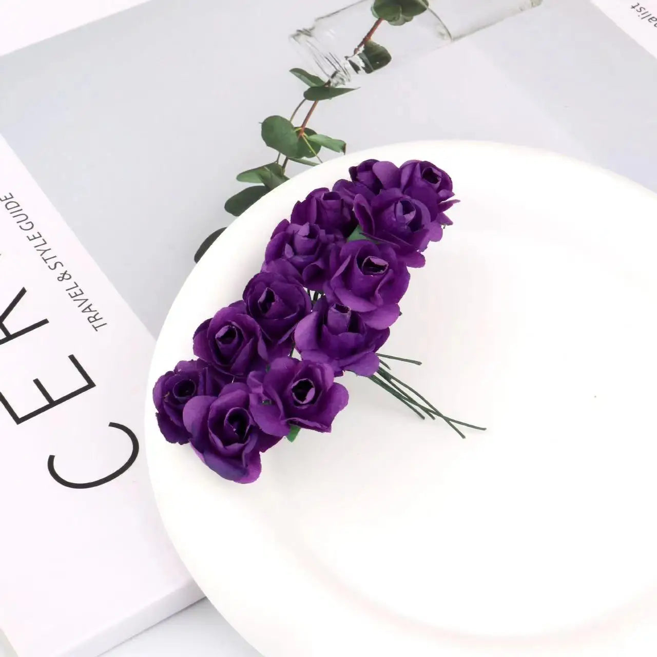 Artificial Paper Rose Bouquet For Scrapbooking And Wedding Decor