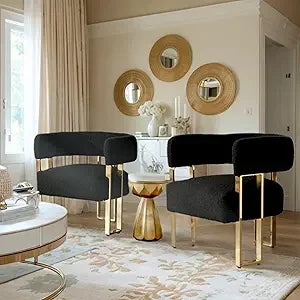 Dafify Modern Boucle Accent Chair Barrel Back Upholstered