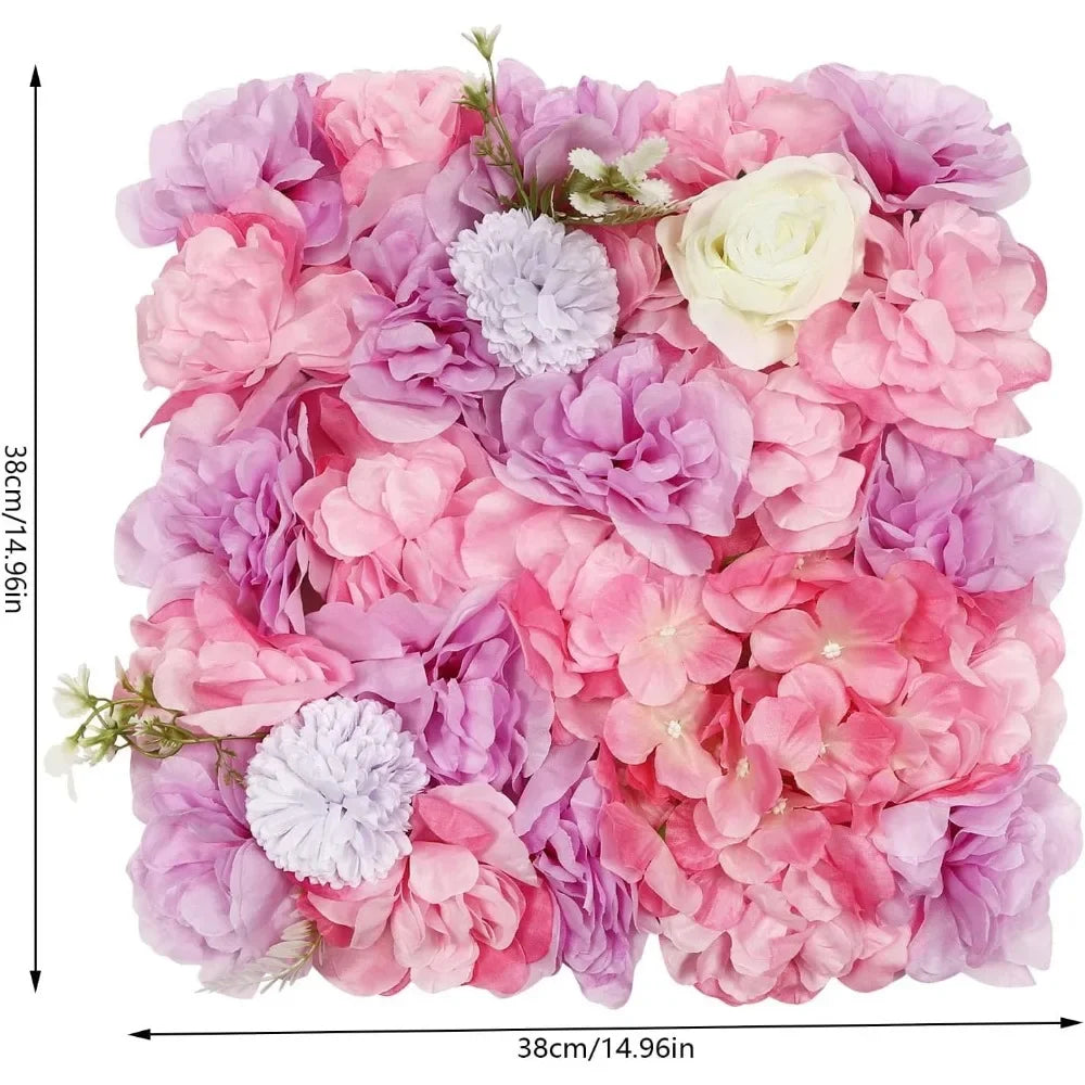 NONECN 12Pcs Flower Wall Panel 3D Backdrop Silk Hydrangea