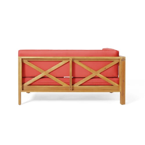 Outdoor Patio Bench With Acacia Wood Frame