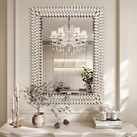 30x40 Jeweled Rectangle Bathroom Wall Mirror Luxury Decorative Vanity Mirror