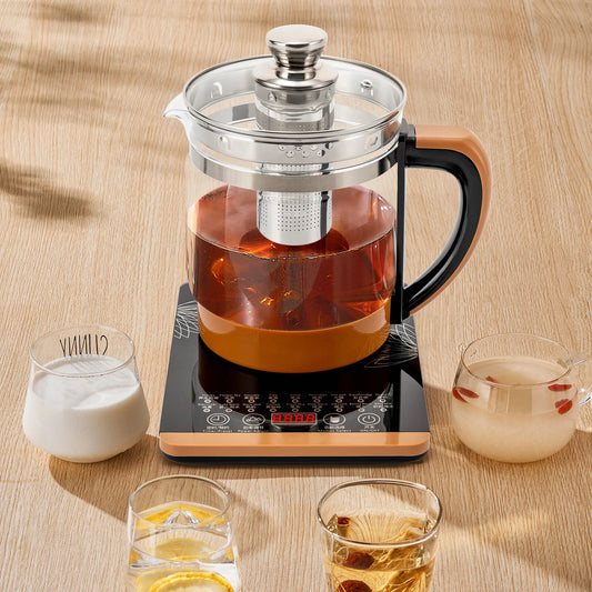 1.8L Electric Glass Tea Kettle Keep Warm 6 Settings