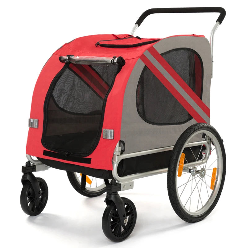 LanYuXuan Foldable Pet Stroller for Cats and Dogs Bicycle