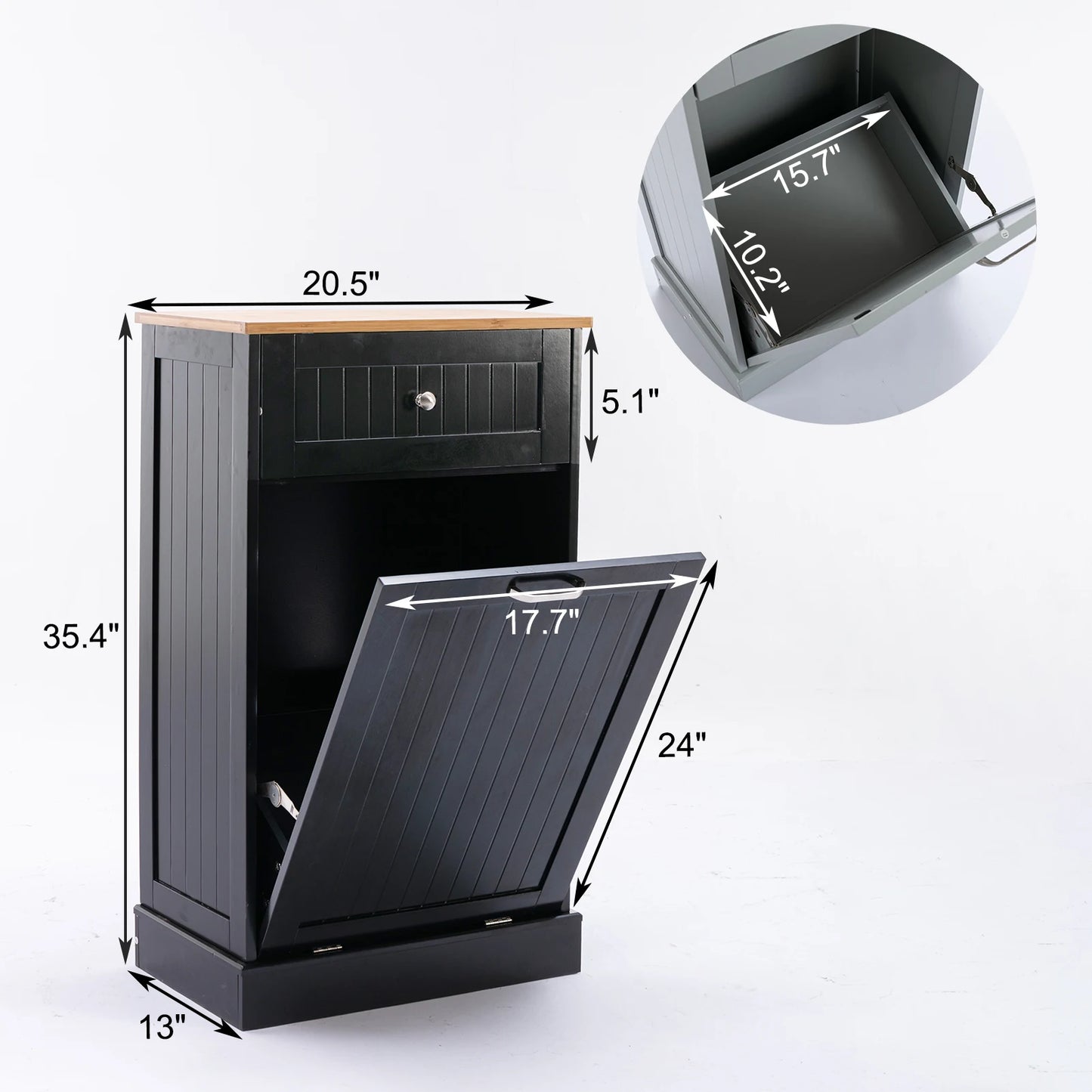 QiaoShiRen Single Tilt Out Trash Cabinet With Cutting Board
