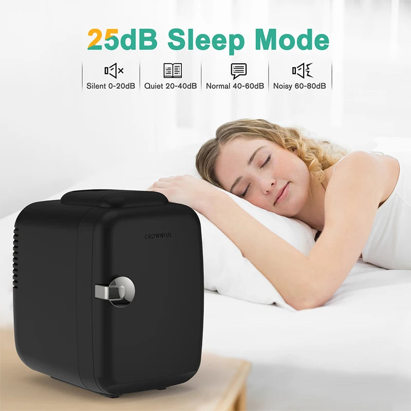 Crownful Portable Mini Fridge For Beauty Makeup And Skincare