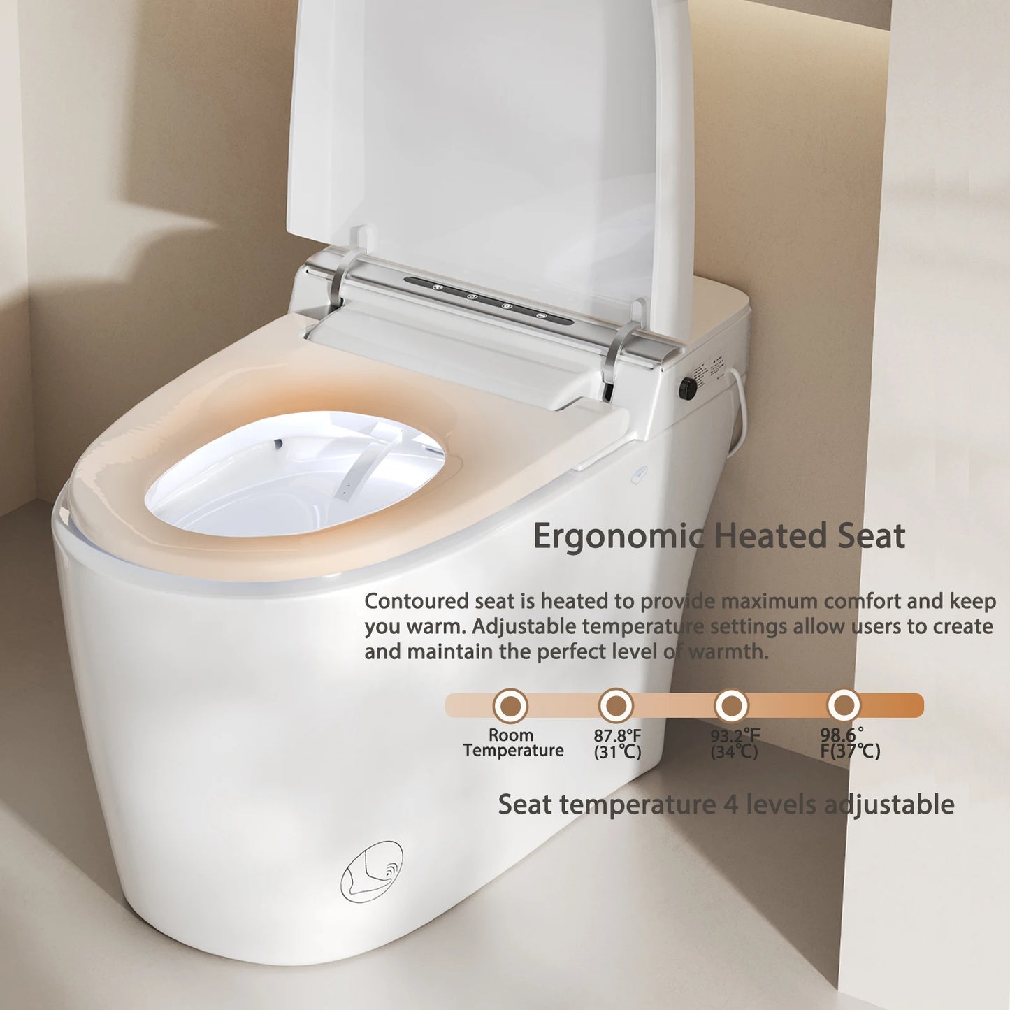 Sh.Kl Smart Toilet Bidet With Remote Control Heated Seat