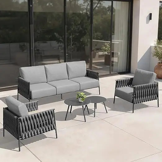 Outdoor Patio Furniture Set Deep Seating And Coffee Tables