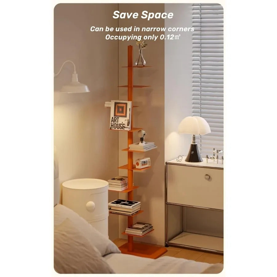 Hign Concerned 9Tier Spine Bookshelf Metal Bookcase Pro