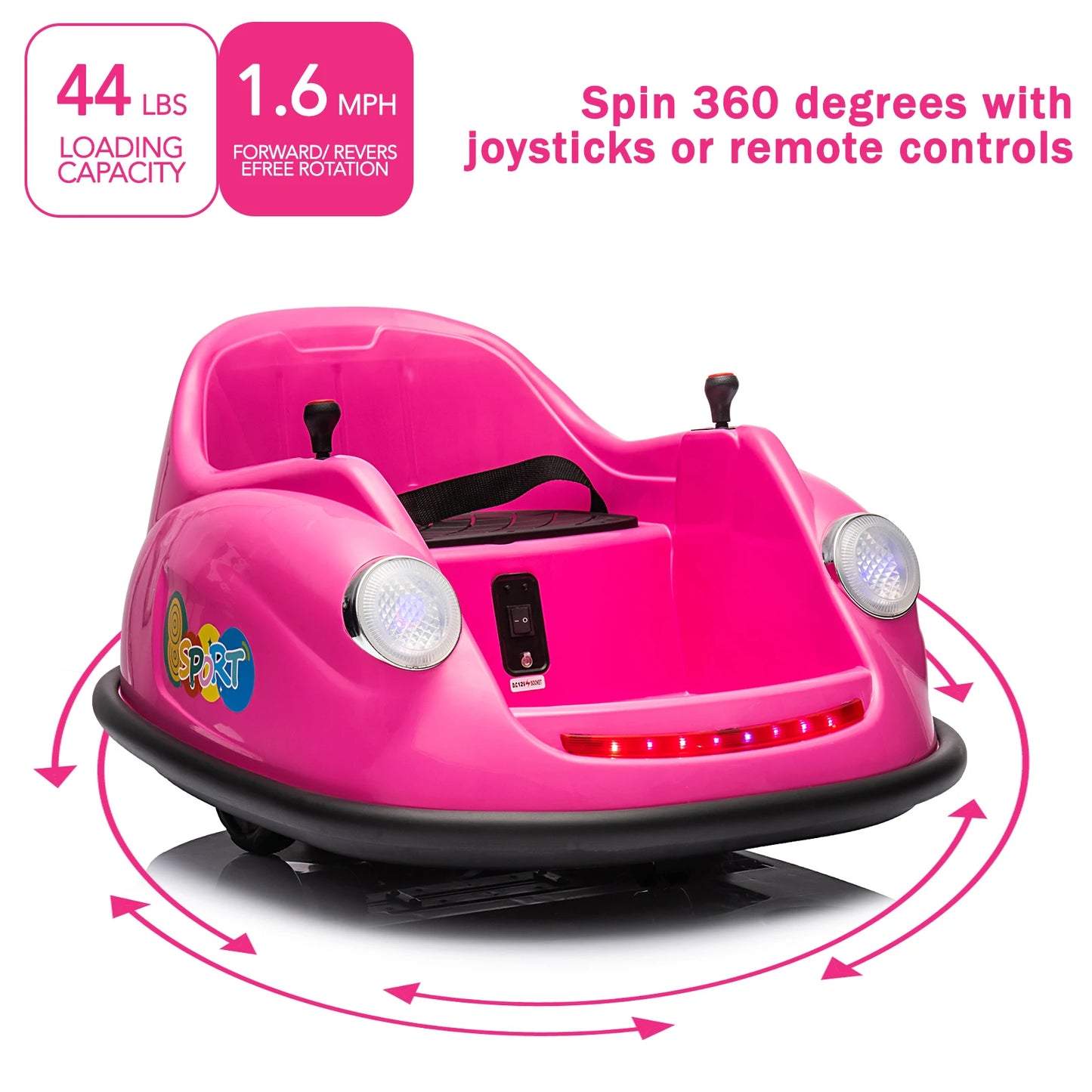 HobbyLane Bumper Cars For Toddlers Ride On 12V Remote