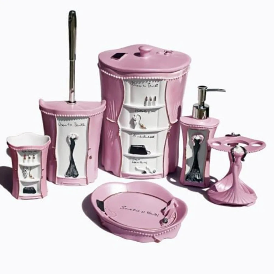 Bathroom Accessories Set With Soap Dispenser And Toothbrush Holder