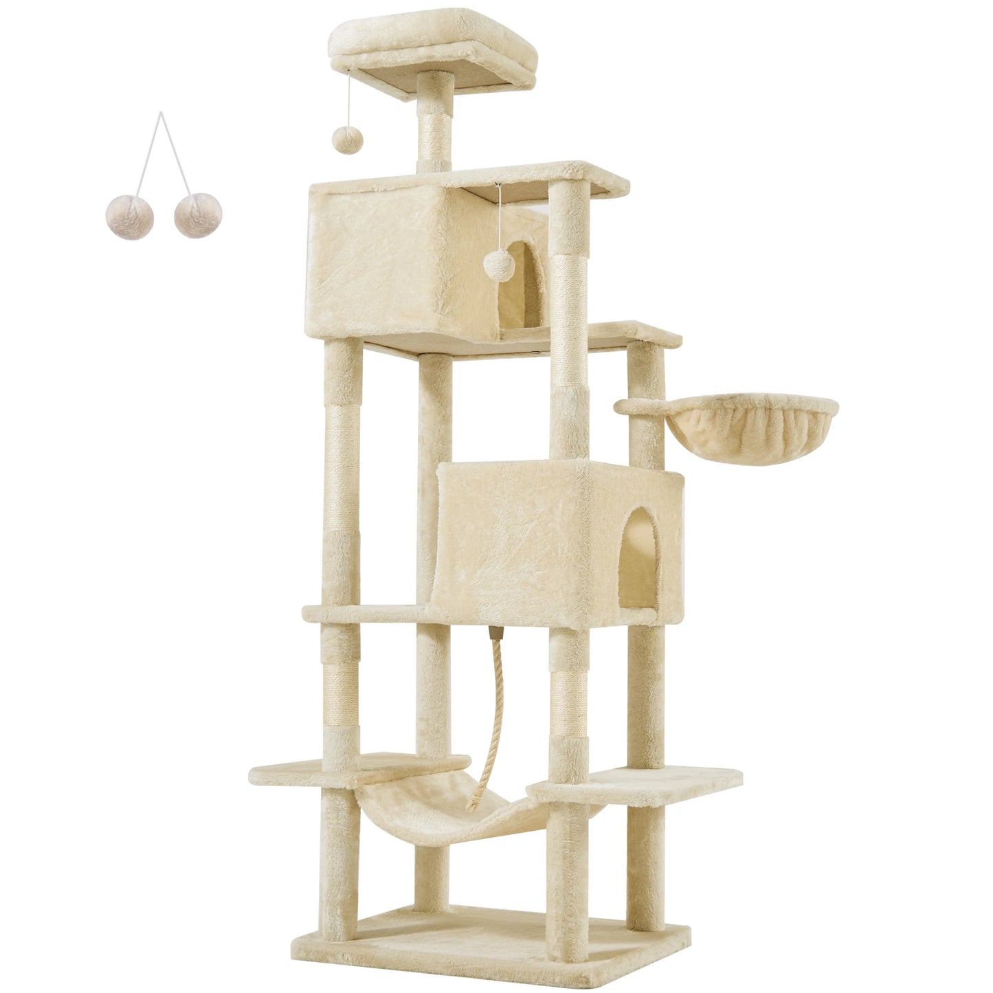 JHK Five Tier Cat Tree Tower With Condo And Sisal Posts