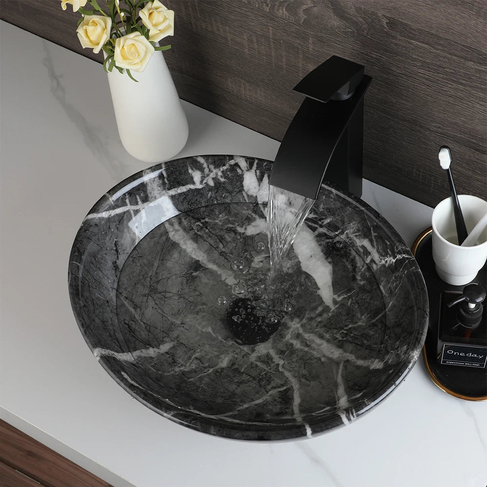 Torayvino Vessel Sink With Faucet Drain Ceramic Oval Bathroom Sink