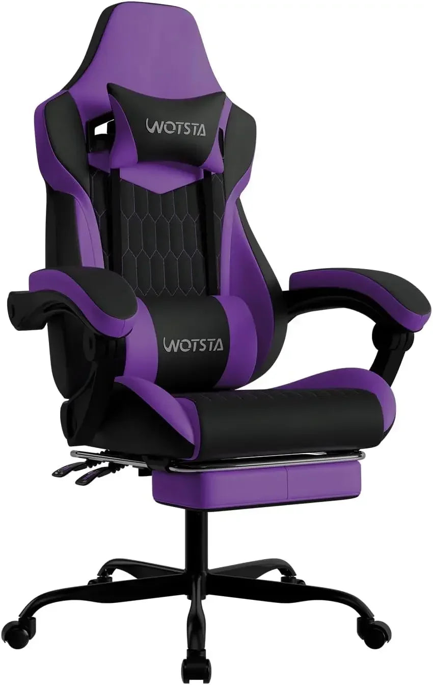 Ergonomic Gaming Chair With Footrest And Lumbar Support