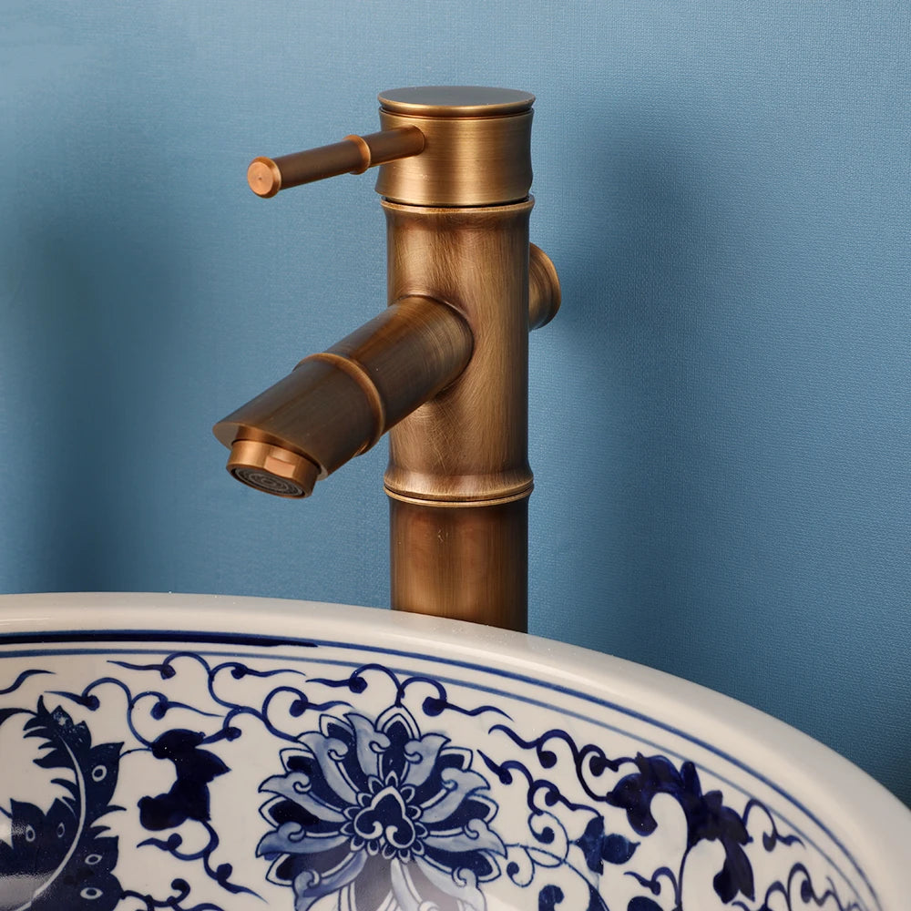 ZAPPO Round Ceramic Bathroom Vessel Sink Faucet Combo Set