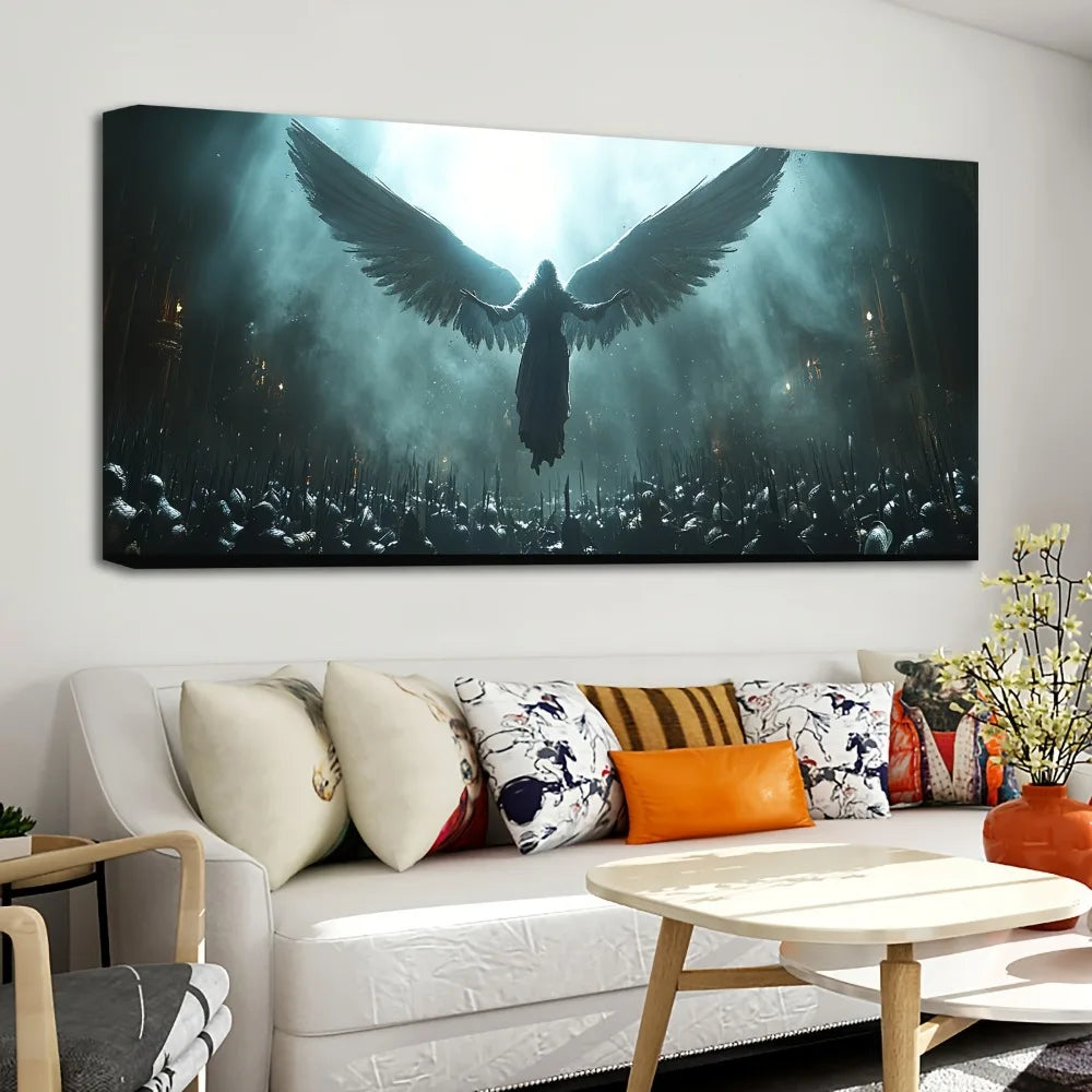 Pine Solid Wood Frame Dream Angel Canvas Wall Art for Living Room and Bedroom