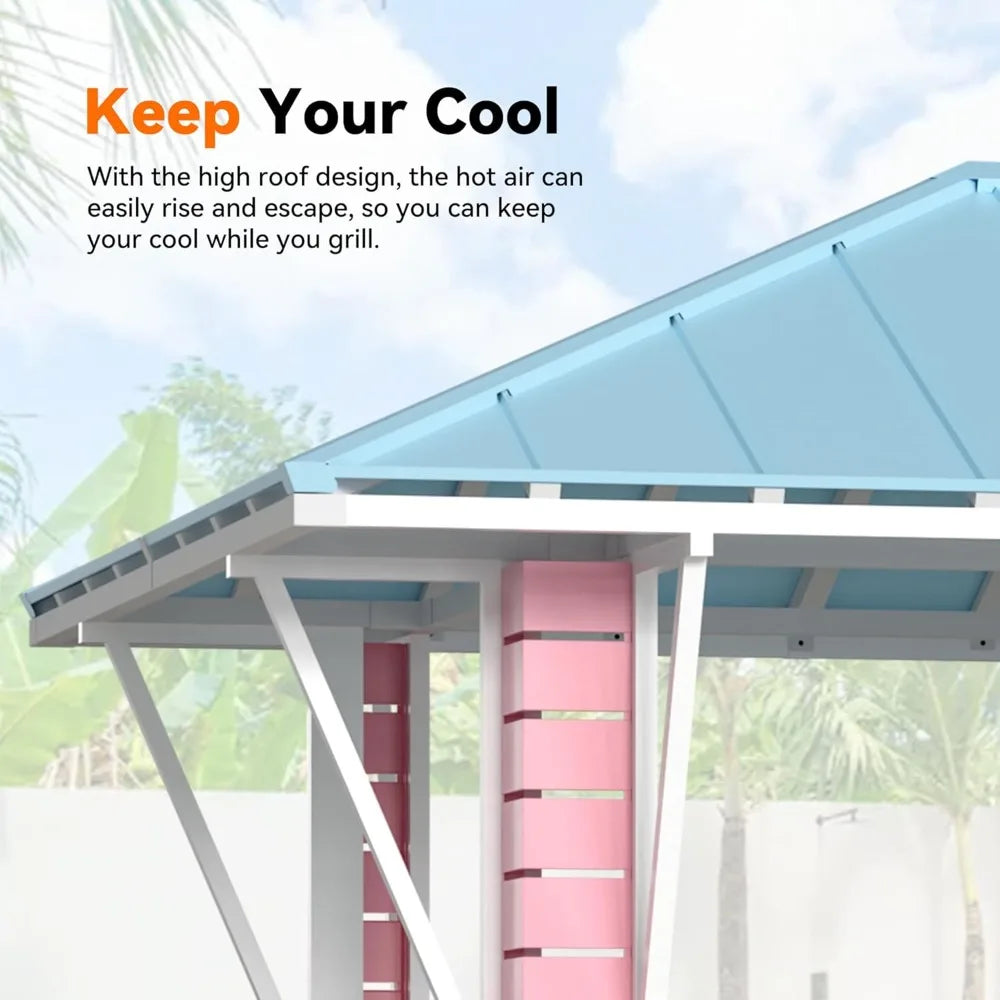 Coastal Dream Outdoor Gazebo With USB Charging And Hooks
