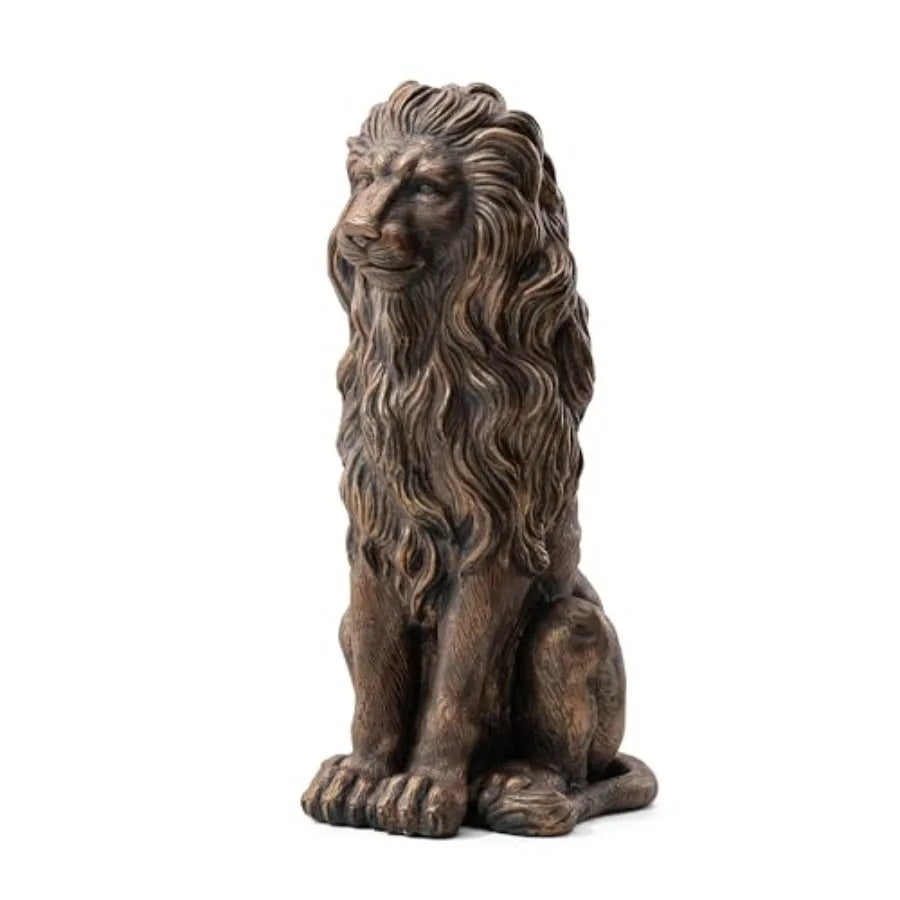 SHXI Guardian Sitting Lion Garden Statue Outdoor Decor
