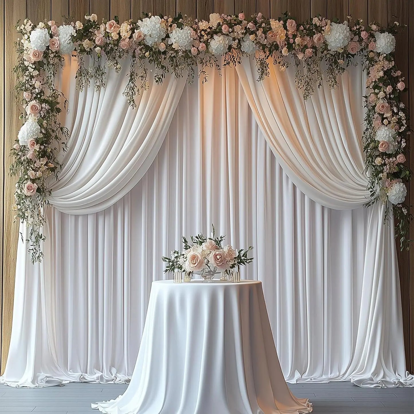 8 Panel Polyester Backdrop Curtain For Weddings And Parties
