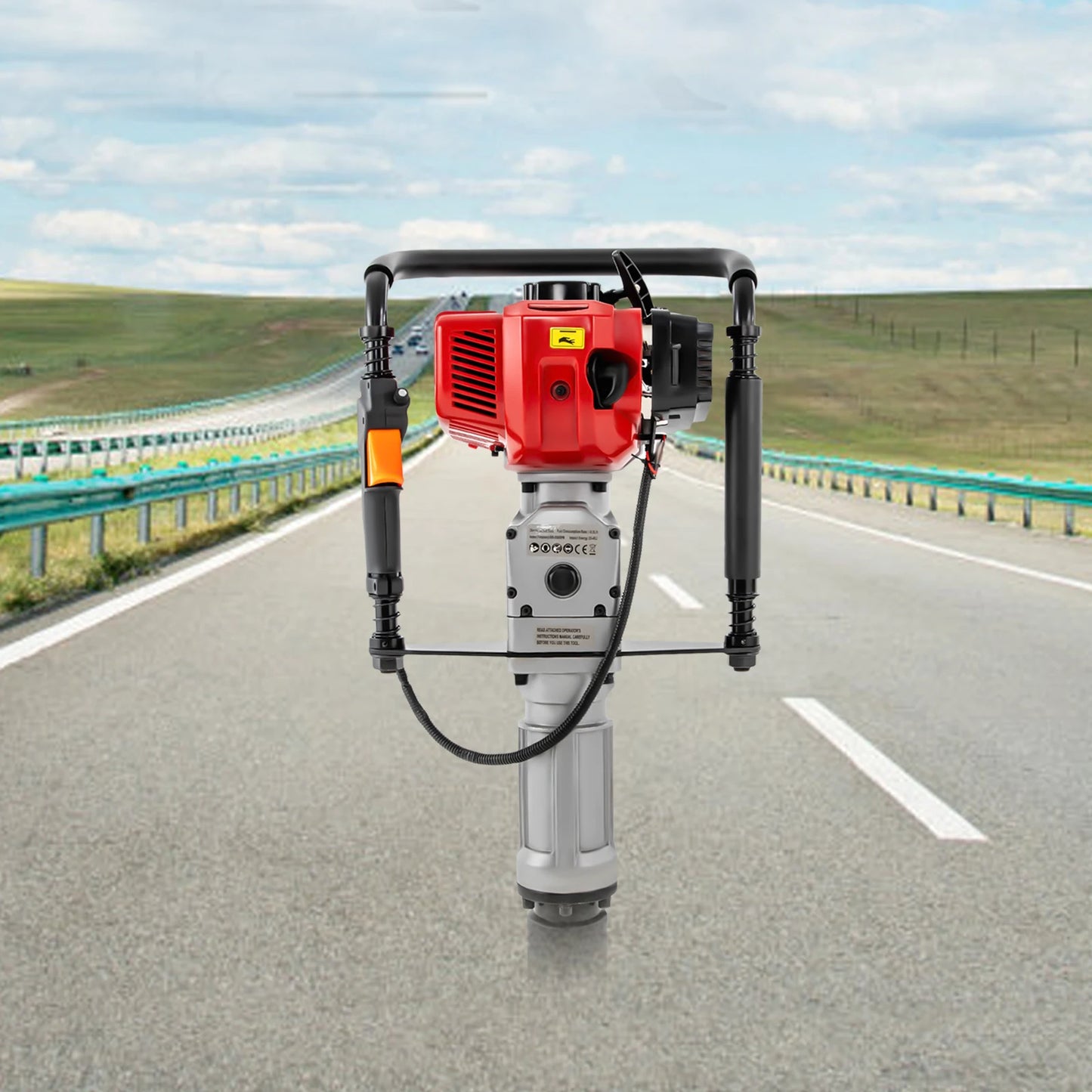 1900W 52cc Gas Powered T Post Driver with Vibration Absorbing Springs