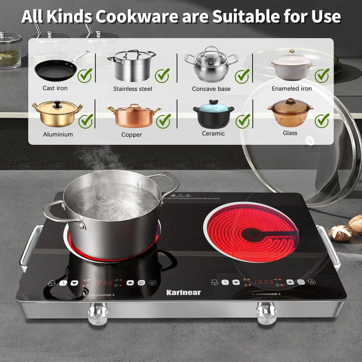 Karinear Ceramic Hob With Safety Lock And Touch Control