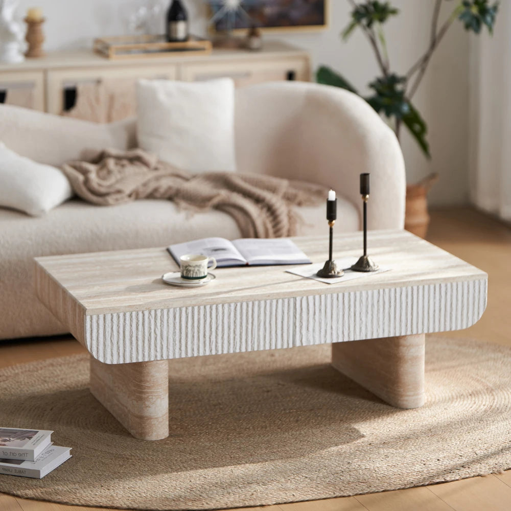 Modern Round Wooden Nesting Coffee Tables With Pet Bed