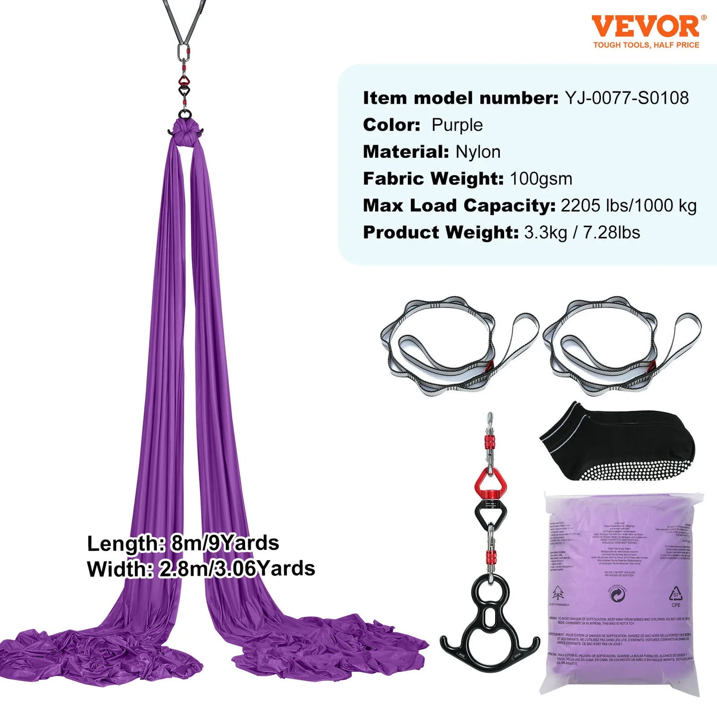 SucceBuy Aerial Yoga Hammock And Swing Starter Kit All