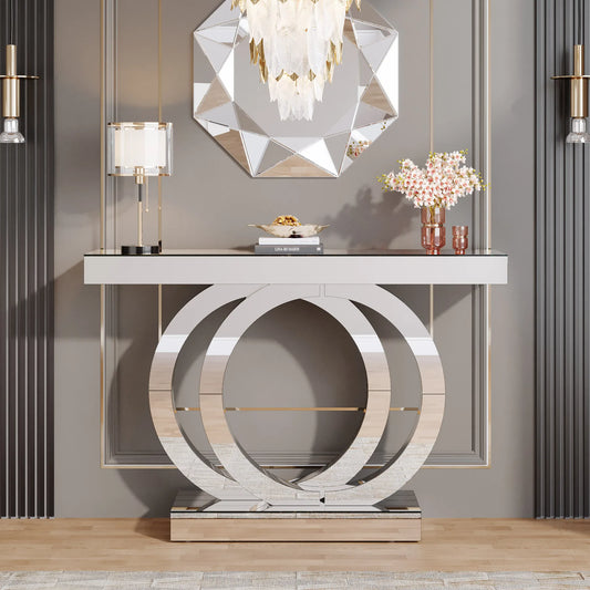 Tribesigns Mirrored Console Table Minimalist Modern Entryway