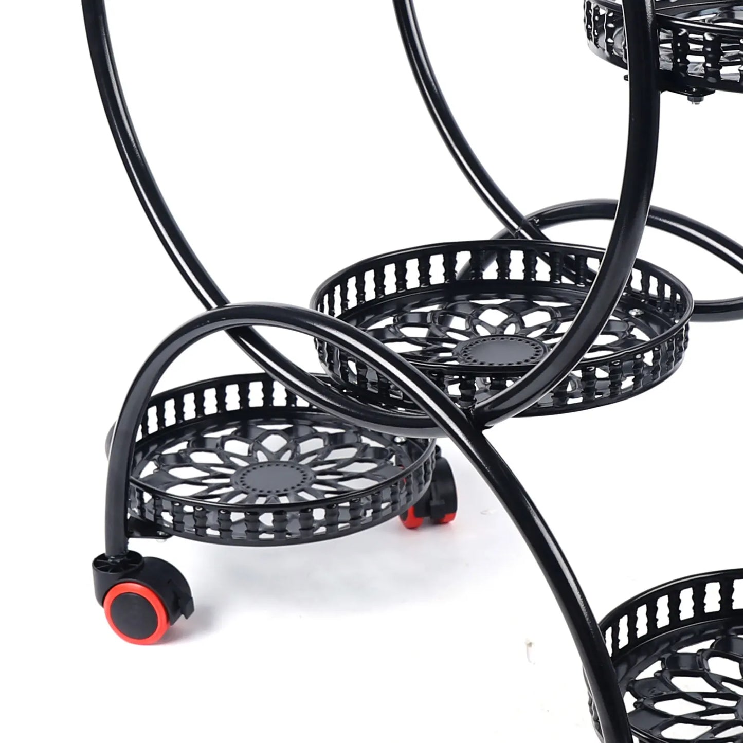 Bymaocar 4 Tier Wrought Iron Flower Plant Stand Display