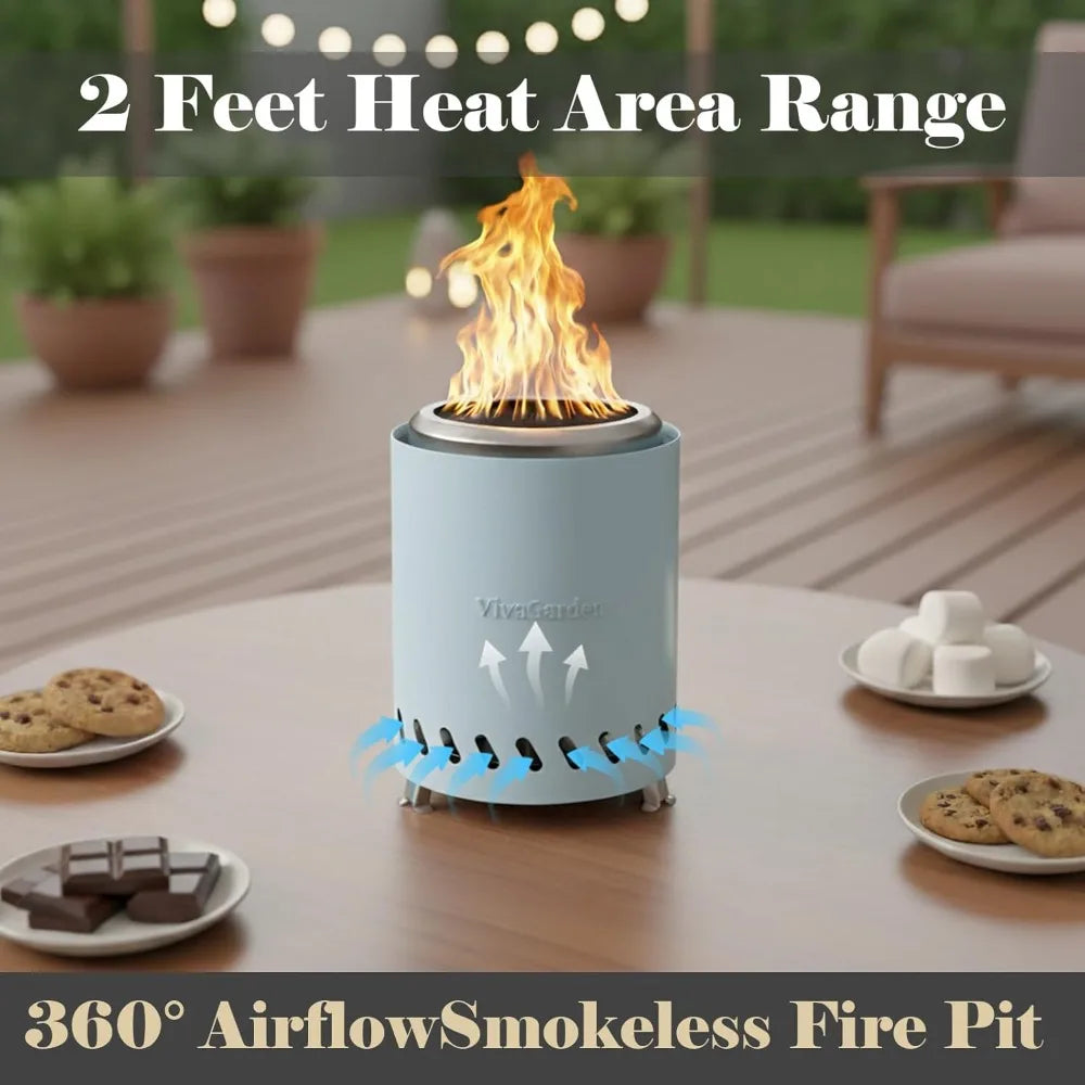 Vivagarden Smokeless Tabletop Fire Pit Camping And Patio