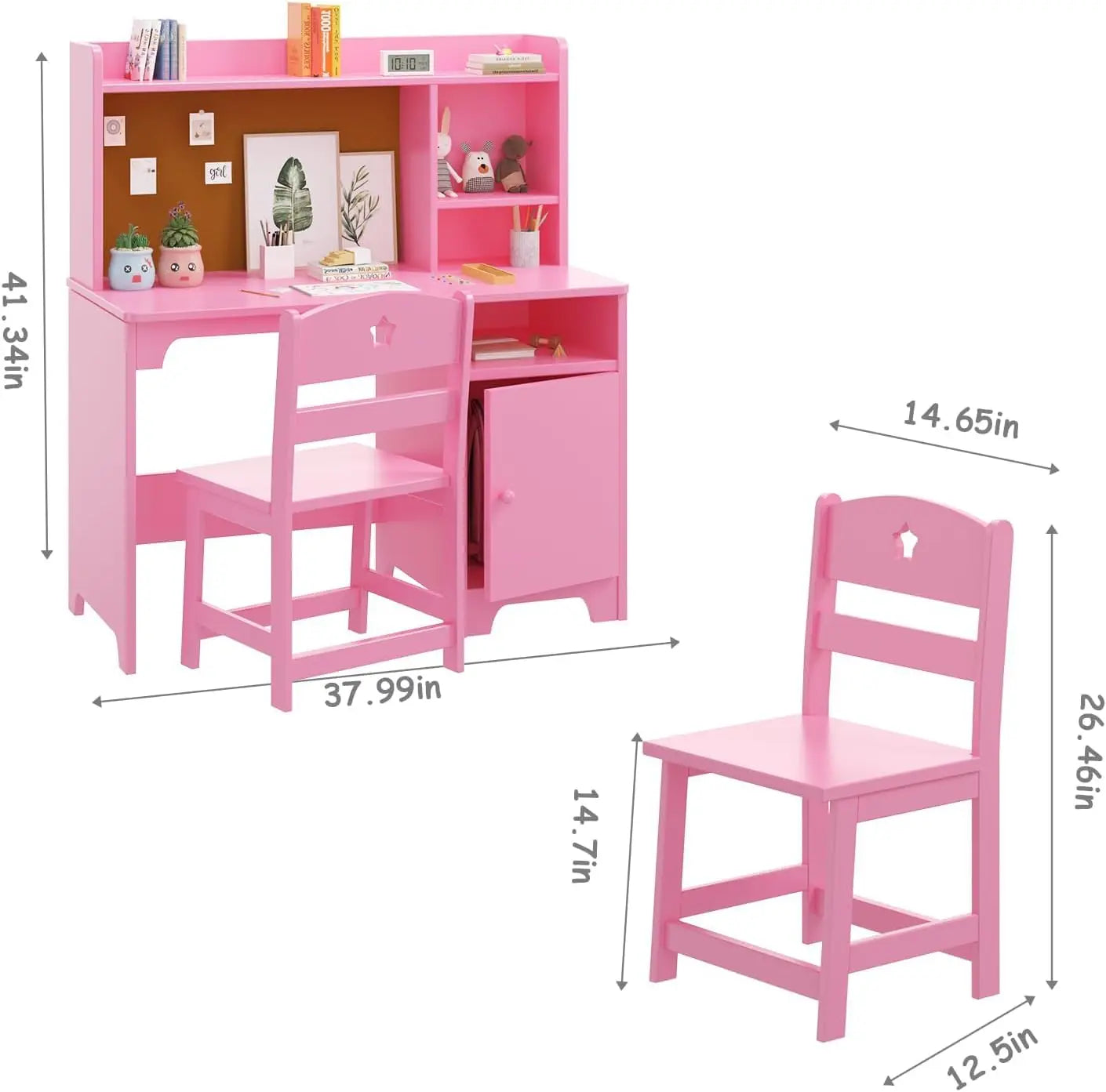 HobbyLane Kids Desk And Chair Set Wooden Writing Table
