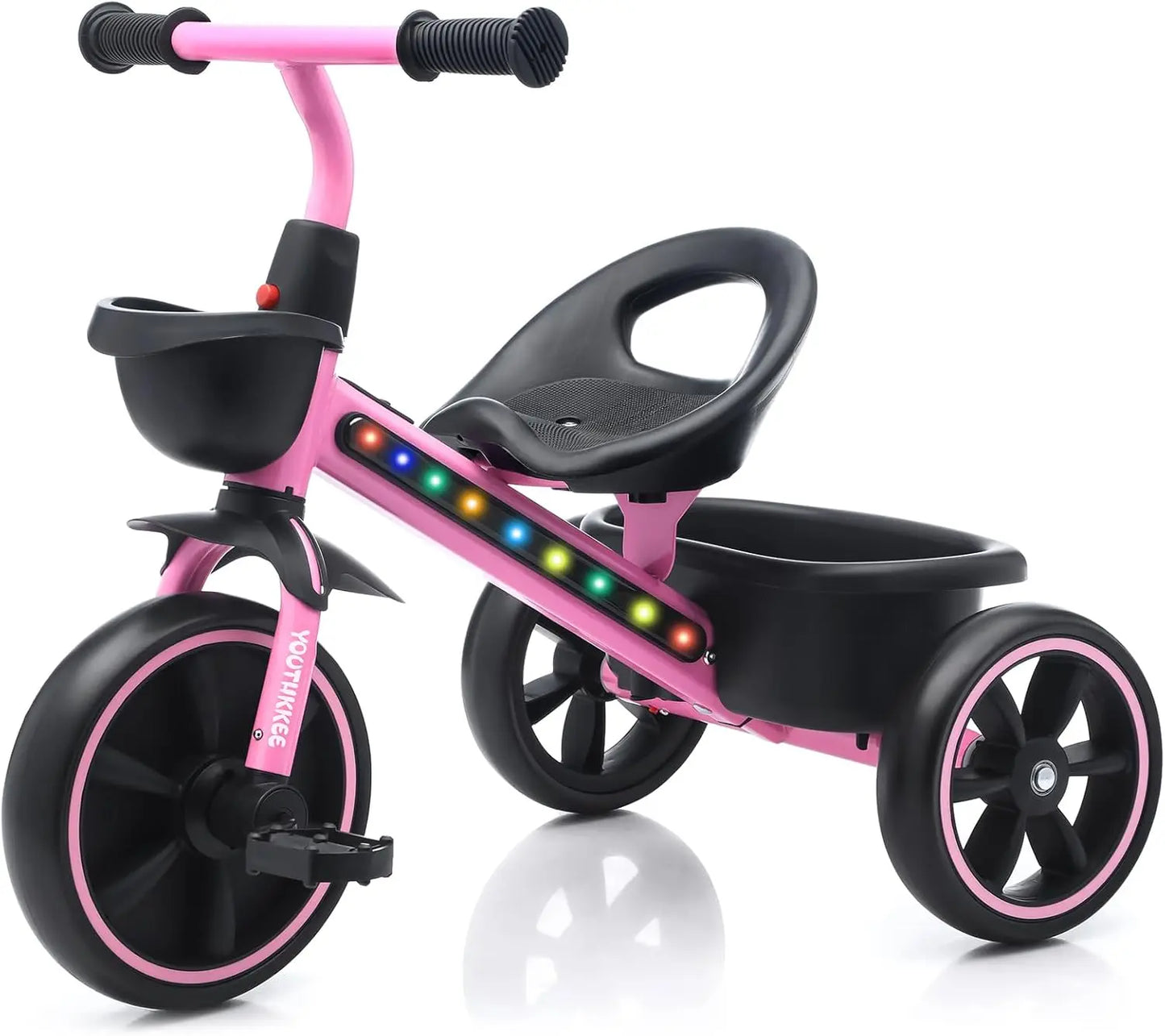 Kids Tricycle with LED Lights for Toddlers Three-Wheel Design