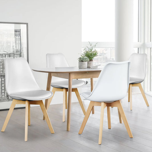 JHK PU Leather Dining Chairs Designed With Sturdy Wooden Frame Base