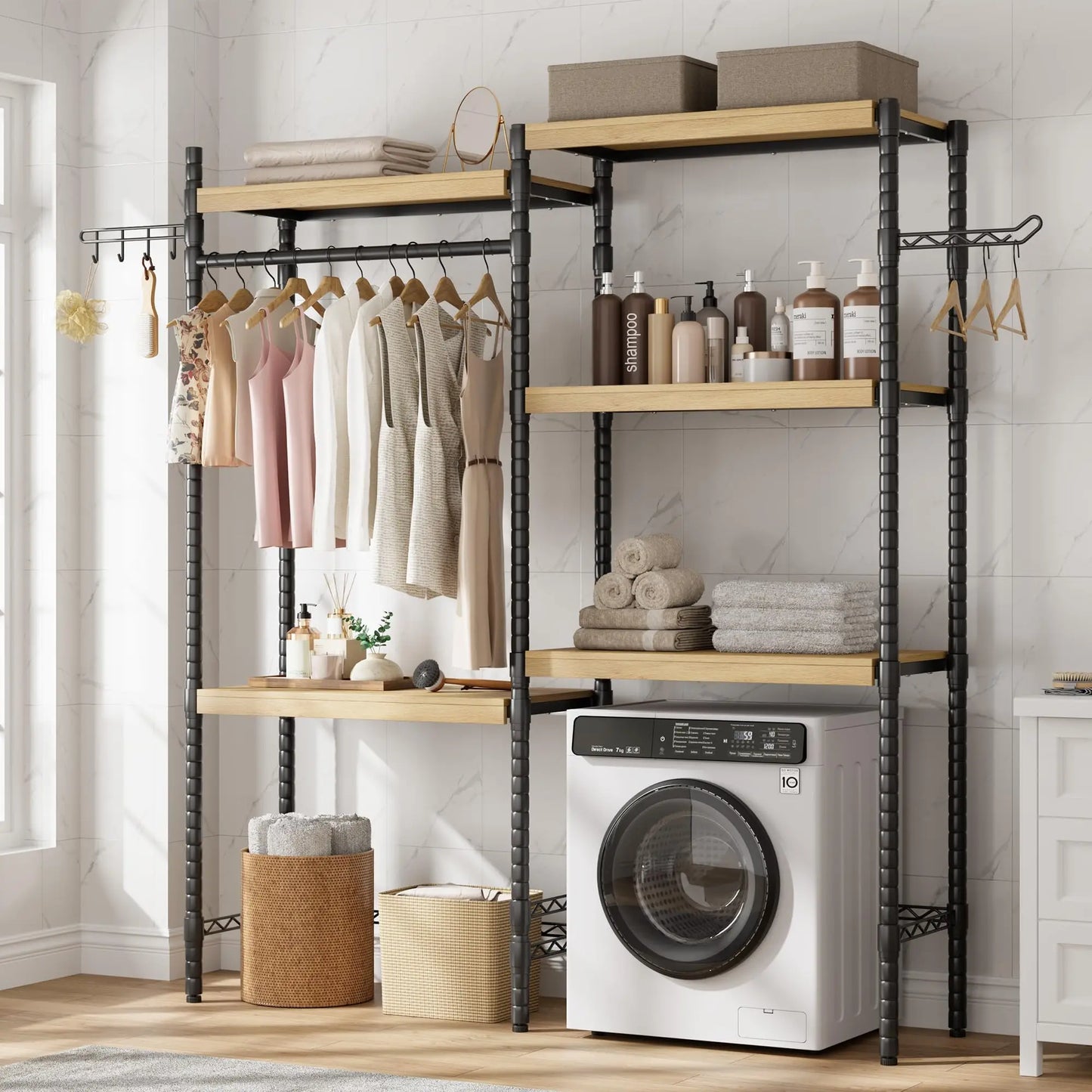 HiMISSH Washer Dryer Storage Shelf Five Layer Rack Laundry