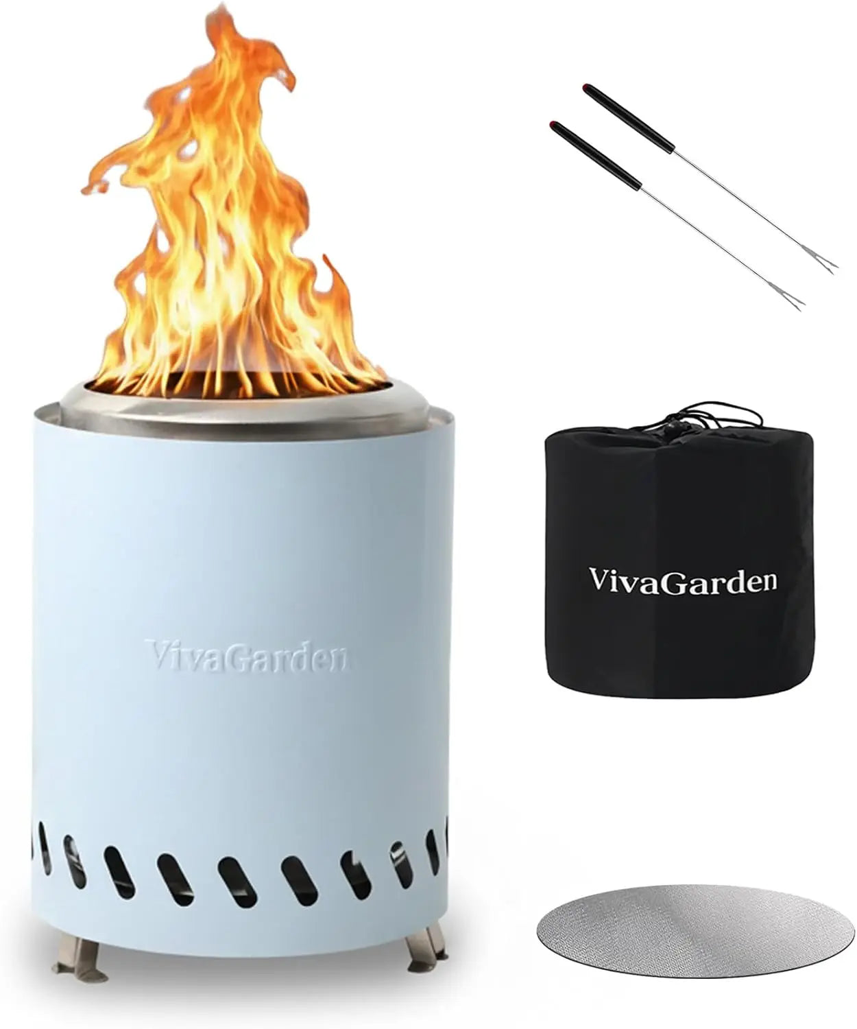 Vivagarden Smokeless Tabletop Fire Pit Camping And Patio