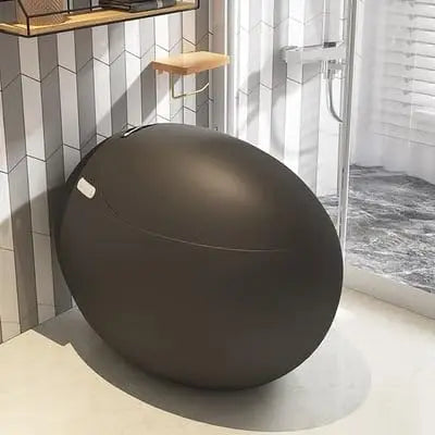 Modern Egg Shaped Smart Toilet with Heated Seat and Remote Control Features