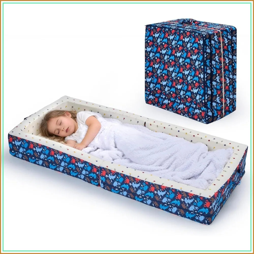 Foldable Toddler Floor Bed With Soft Foam Washable Cover