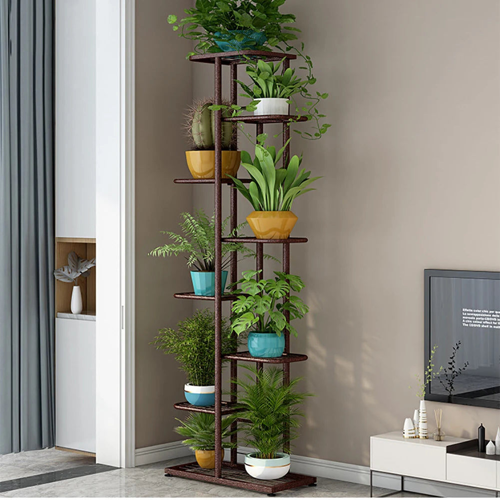 Metal Plant Stand 8-Tier Indoor Outdoor Garden Display